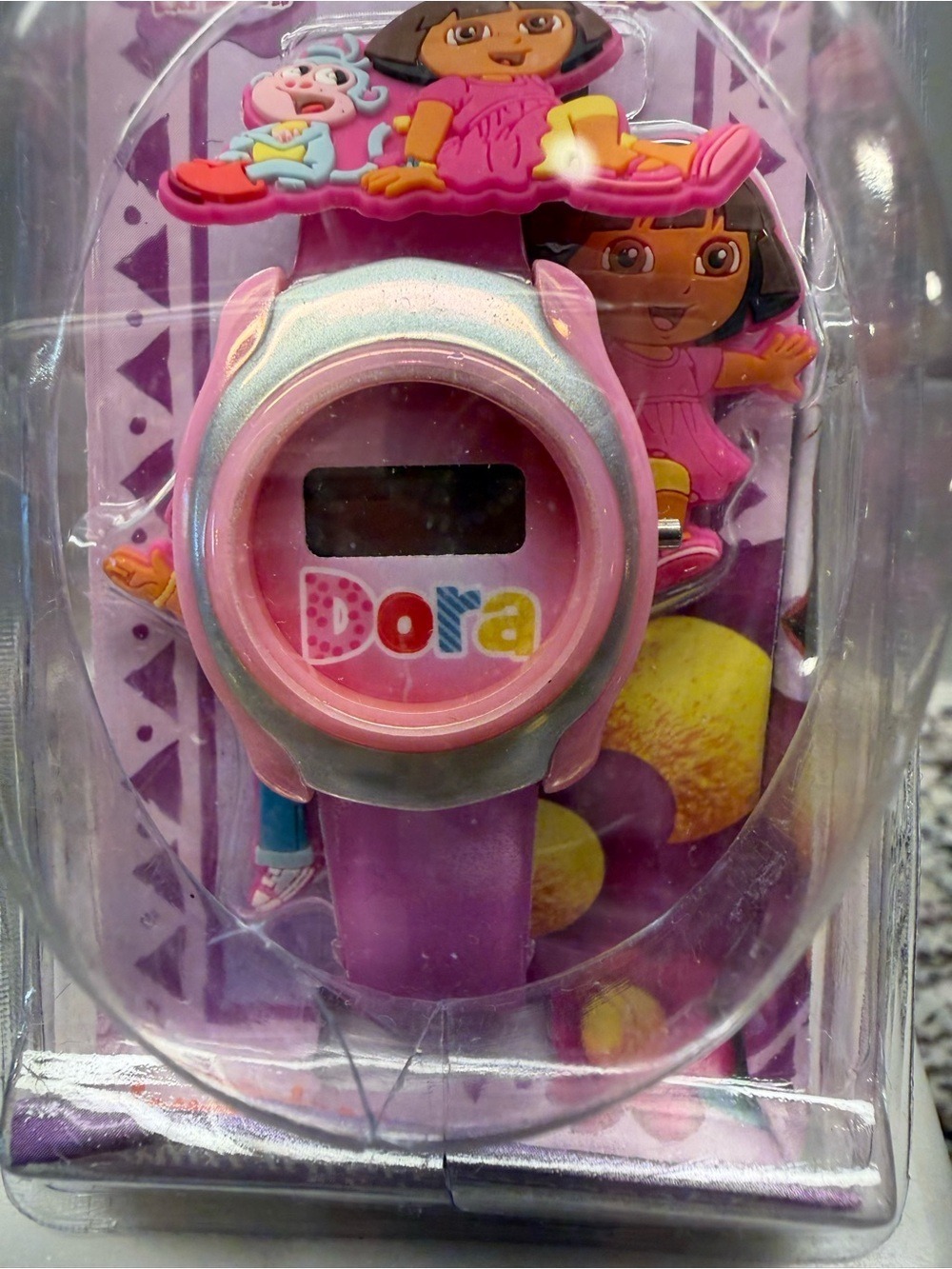 NIB Vintage 2010 Dora the Explorer LCD Watch with Interchangeable Slide-Ons